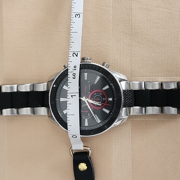 Armani Exchange Black and Silver Chronograph Watch